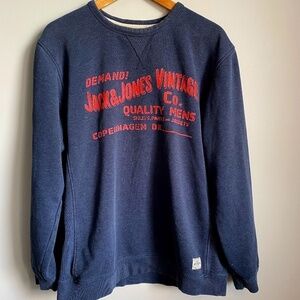 Jack & Jones Vintage Cloth‎ Co. Men's Long Sleeve Heavy Sweatshirt Charcoal Gray